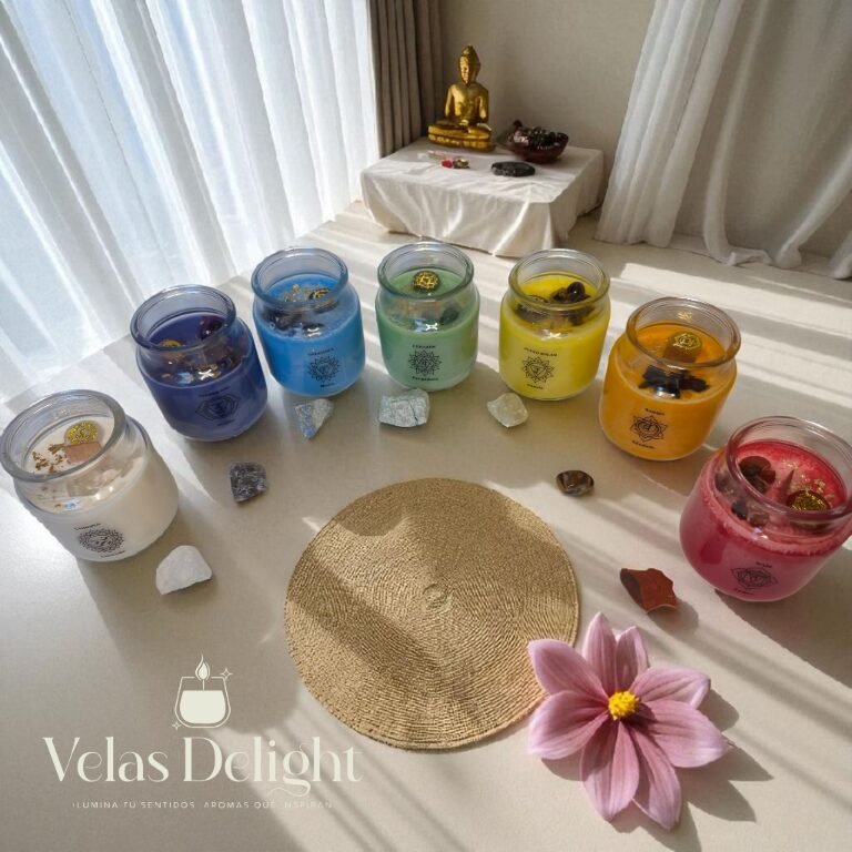 Velas chakra Velas aromáticas chakra, artesanales de soya