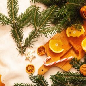 Velas aromáticas de soja aroma pino naranja