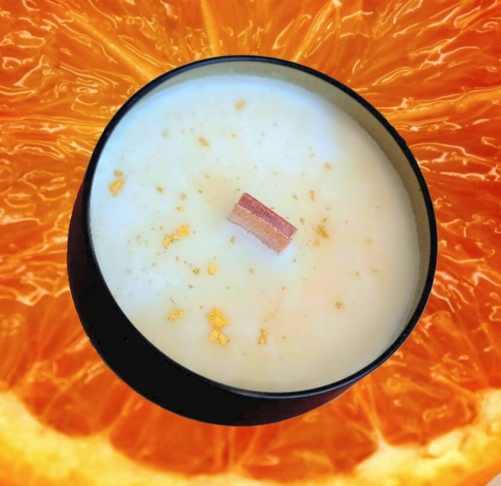 Velas aromáticas artesanales de soya aroma naranja